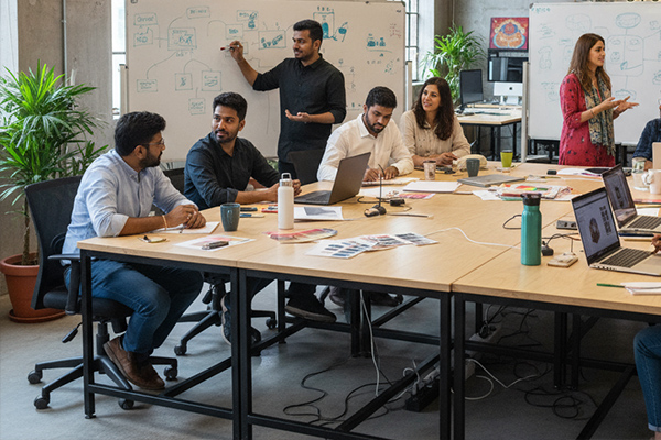 Creative team meeting in modern office